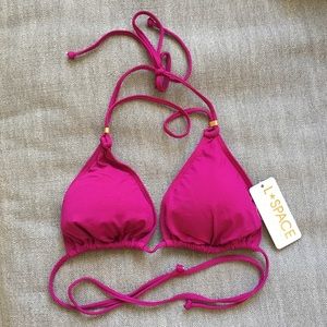 L*Space Le Chic Bikini Top BERRY L & M NEW W TAGS